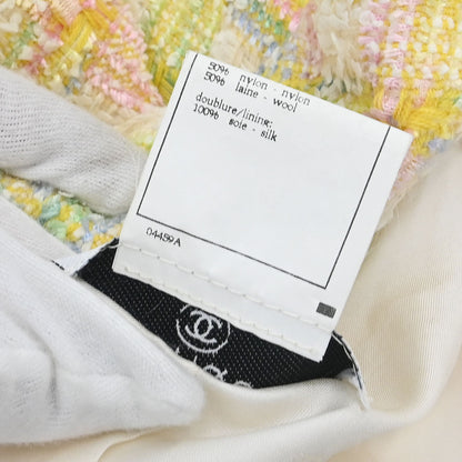 Chanel 1996 Single Breasted Jacket Tweed Yellow #44