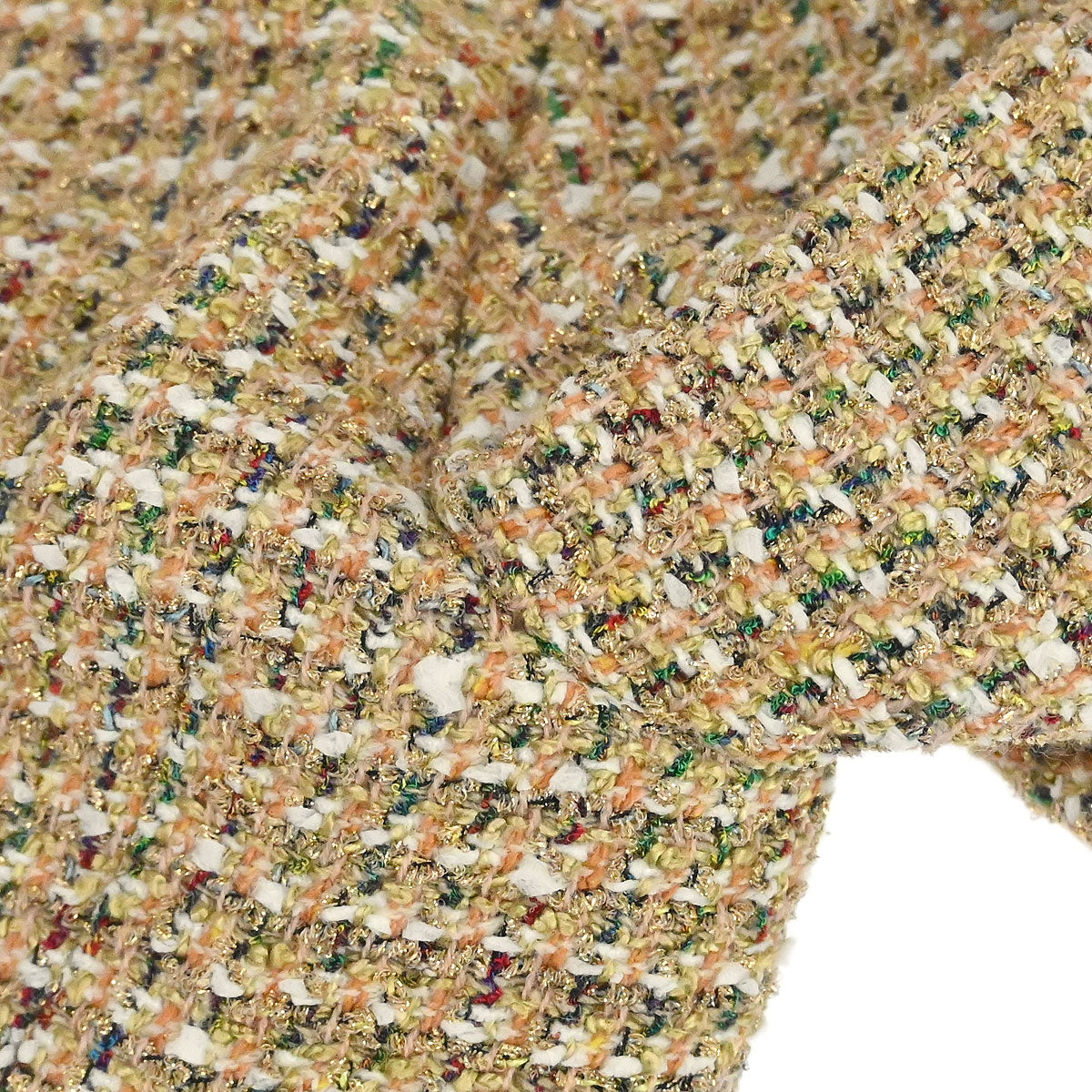 Chanel 1994 Setup Suit Jacket Dress Tweed Beige #38