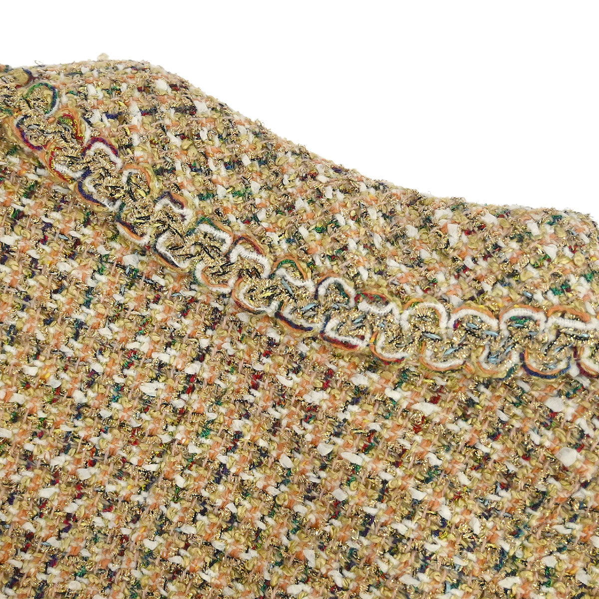 Chanel 1994 Setup Suit Jacket Dress Tweed Beige #38