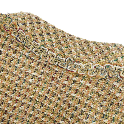 Chanel 1994 Setup Suit Jacket Dress Tweed Beige #38