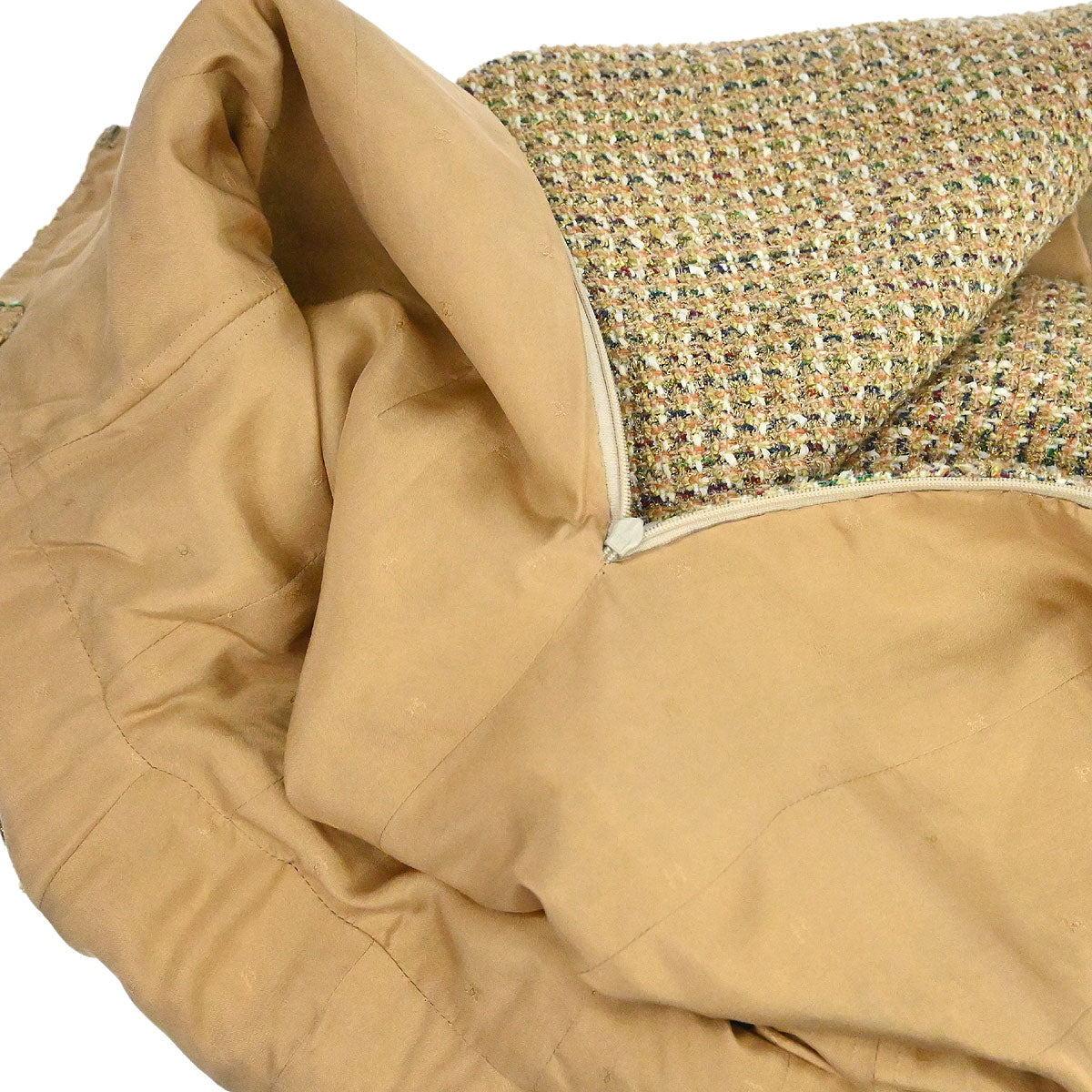 Chanel 1994 Setup Suit Jacket Dress Tweed Beige #38