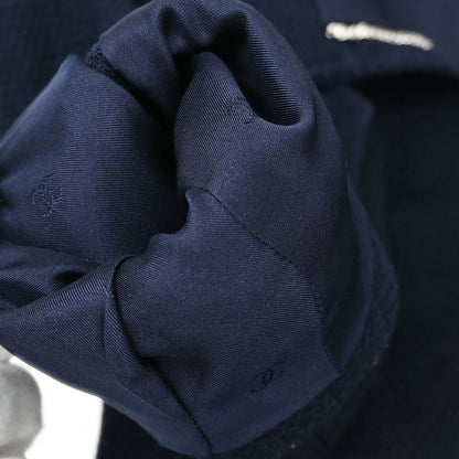 Chanel 1997 Double Breasted Collarless Jacket Navy #36