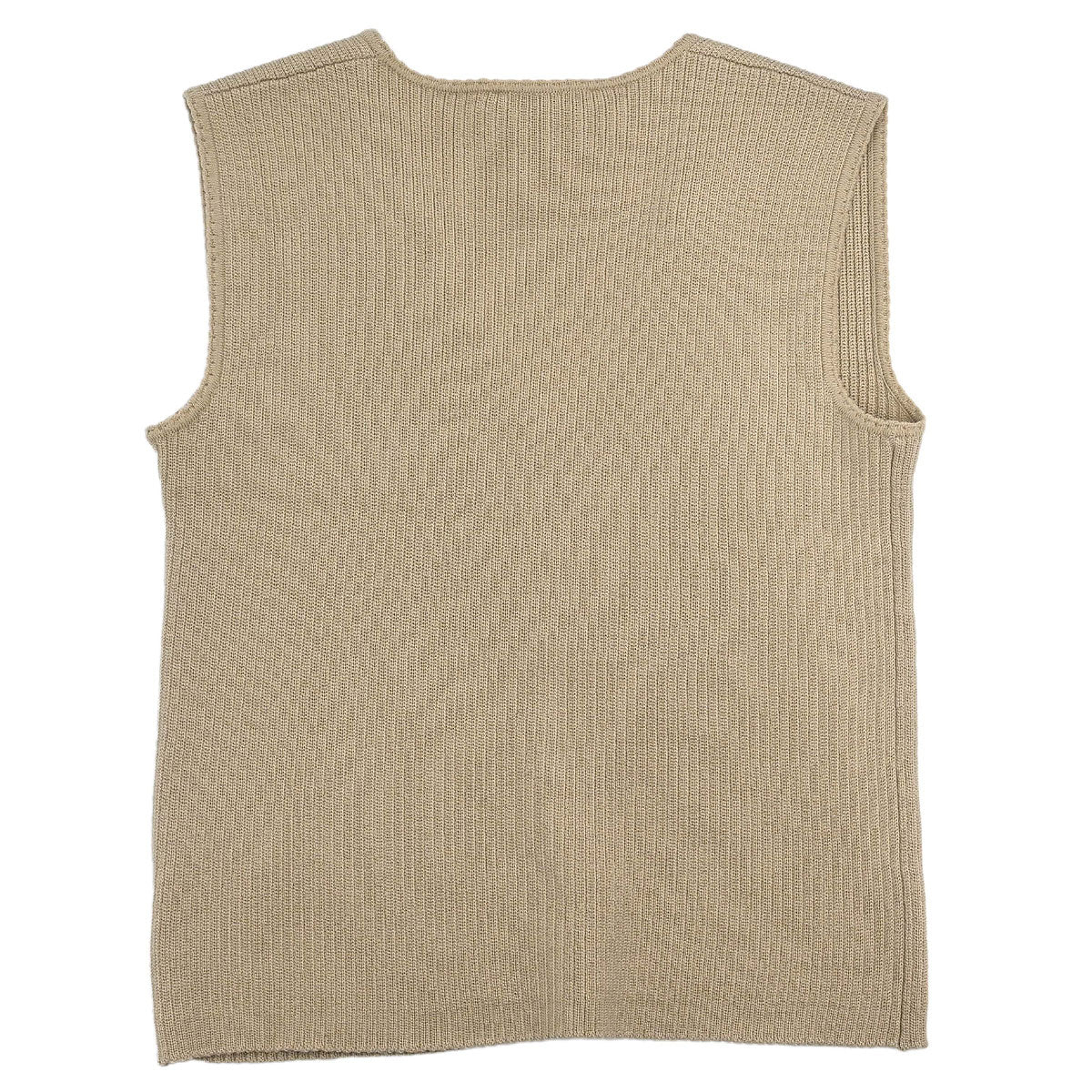 Chanel 1999 Sleeveless Vest Knit Top Beige #38