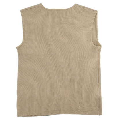 Chanel 1999 Sleeveless Vest Knit Top Beige #38