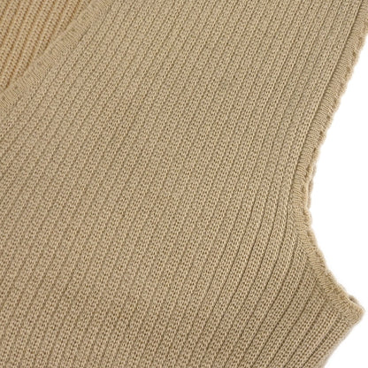 Chanel 1999 Sleeveless Vest Knit Top Beige #38