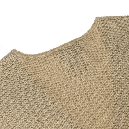 Chanel 1999 Sleeveless Vest Knit Top Beige #38