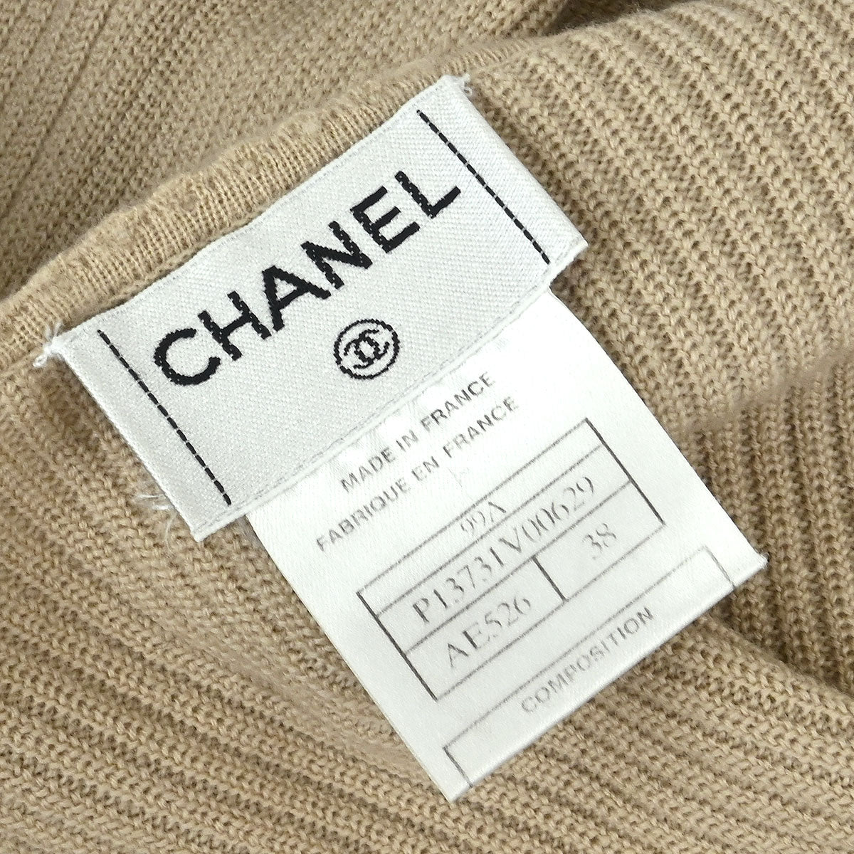 Chanel 1999 Sleeveless Vest Knit Top Beige #38
