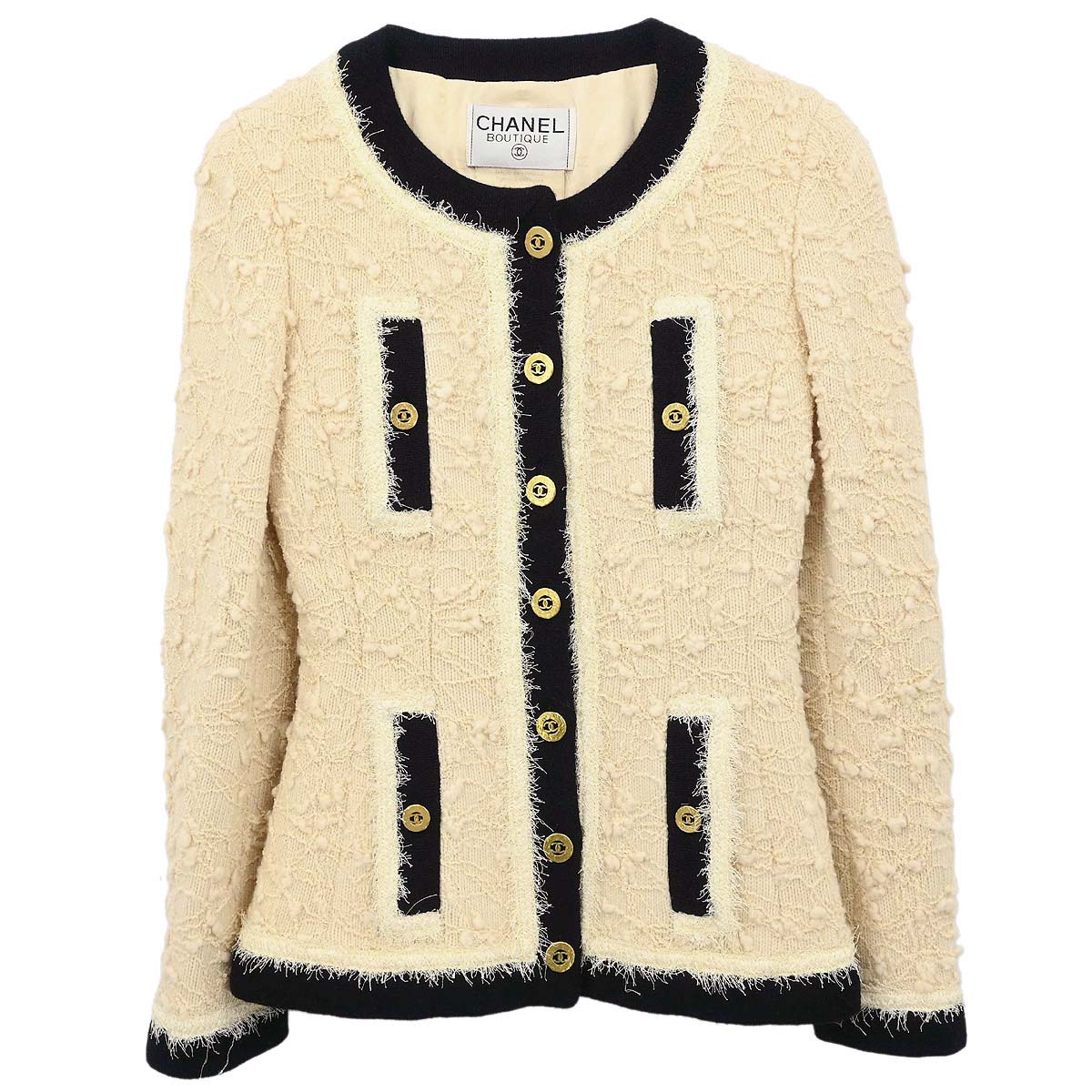 Chanel 1994 Collarless Jacket Ivory #36