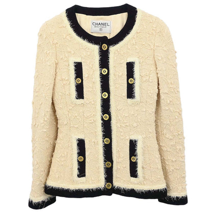 Chanel 1994 Collarless Jacket Ivory #36