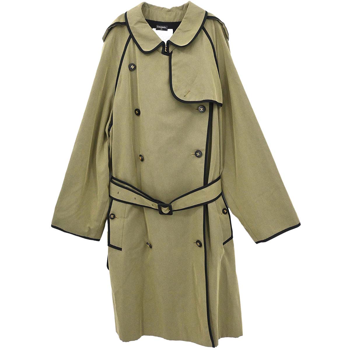 Chanel Trench Coat Khaki #38