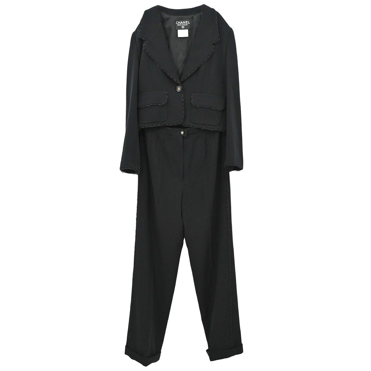 Chanel 1995 Setup Jacket Pants Black #38