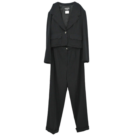 Chanel 1995 Setup Jacket Pants Black #38
