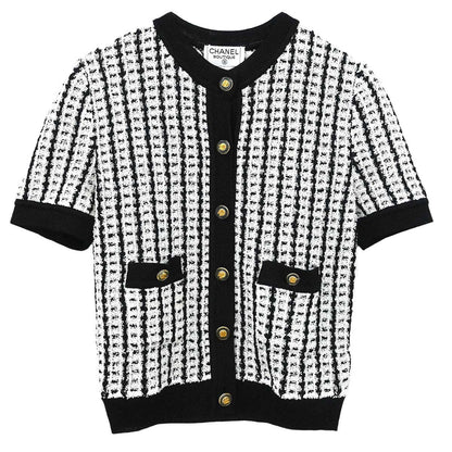 Chanel 1997 Tweed Cardigan Black #42
