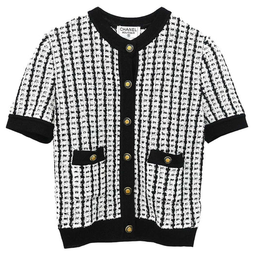 Chanel 1997 Tweed Cardigan Black #42