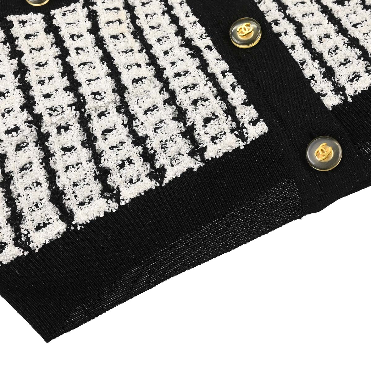 Chanel 1997 Tweed Cardigan Black #42