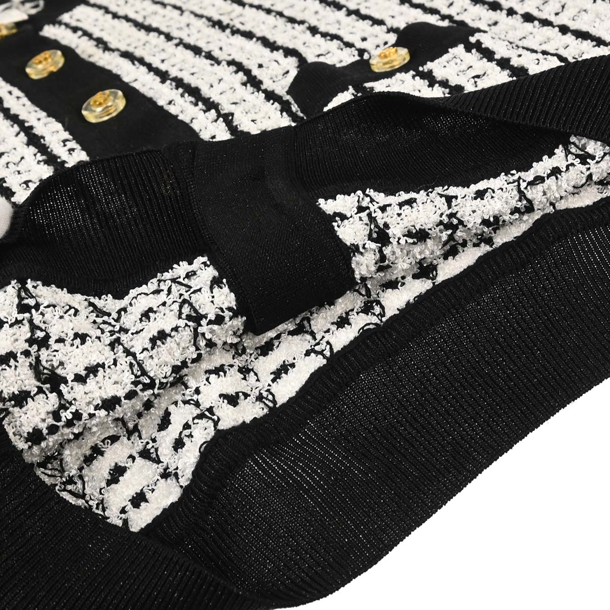 Chanel 1997 Tweed Cardigan Black #42