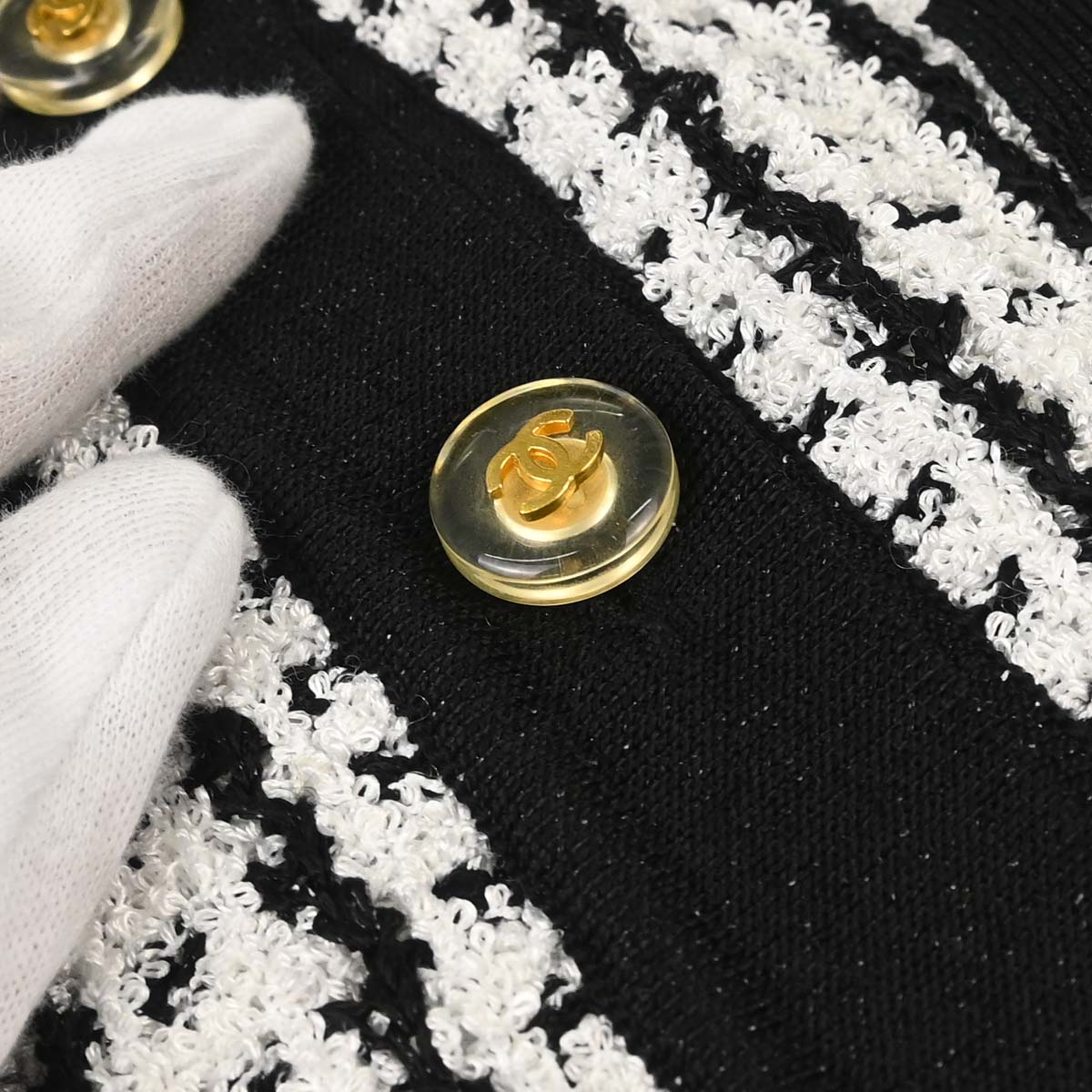 Chanel 1997 Tweed Cardigan Black #42