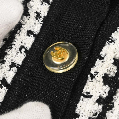 Chanel 1997 Tweed Cardigan Black #42