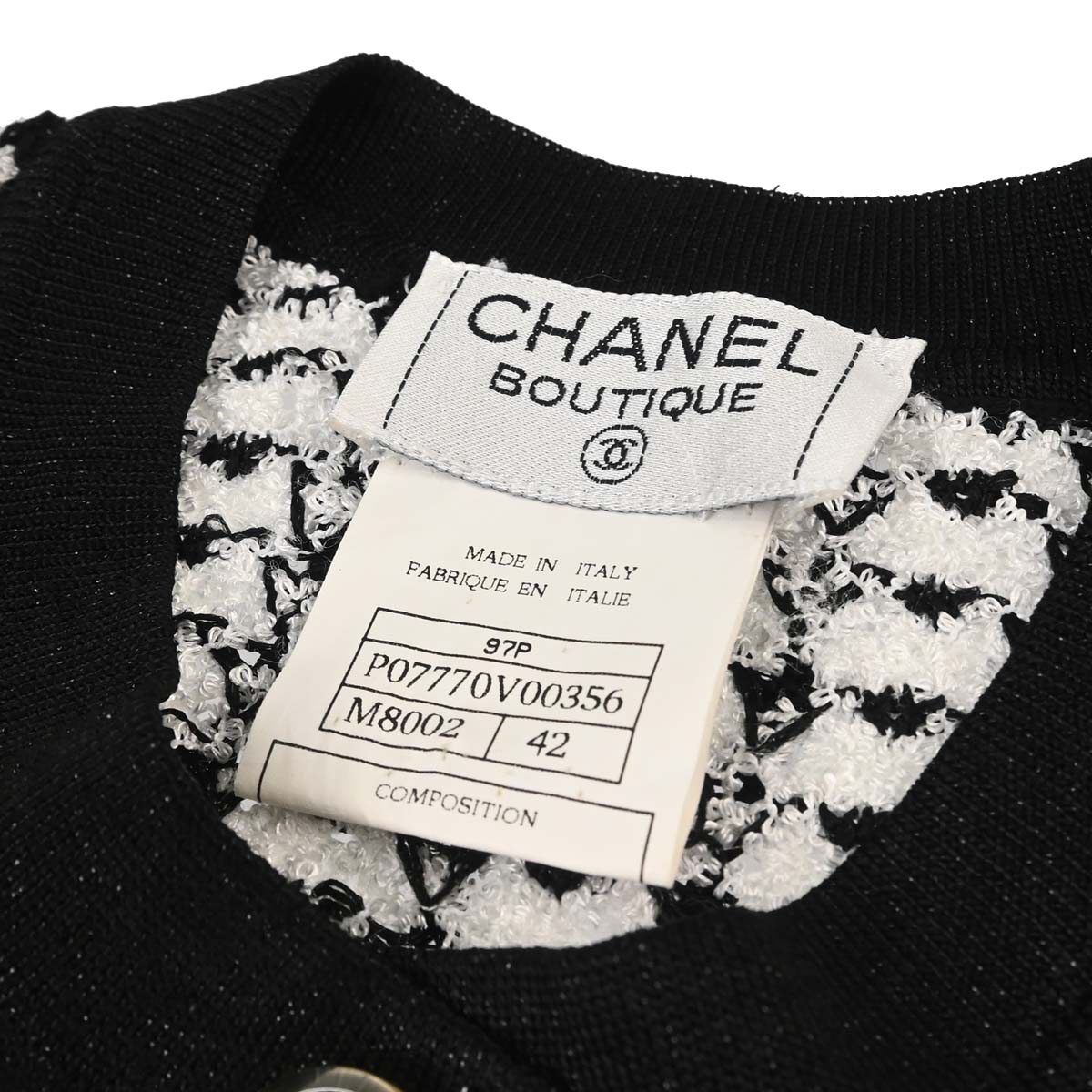 Chanel 1997 Tweed Cardigan Black #42