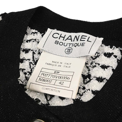 Chanel 1997 Tweed Cardigan Black #42