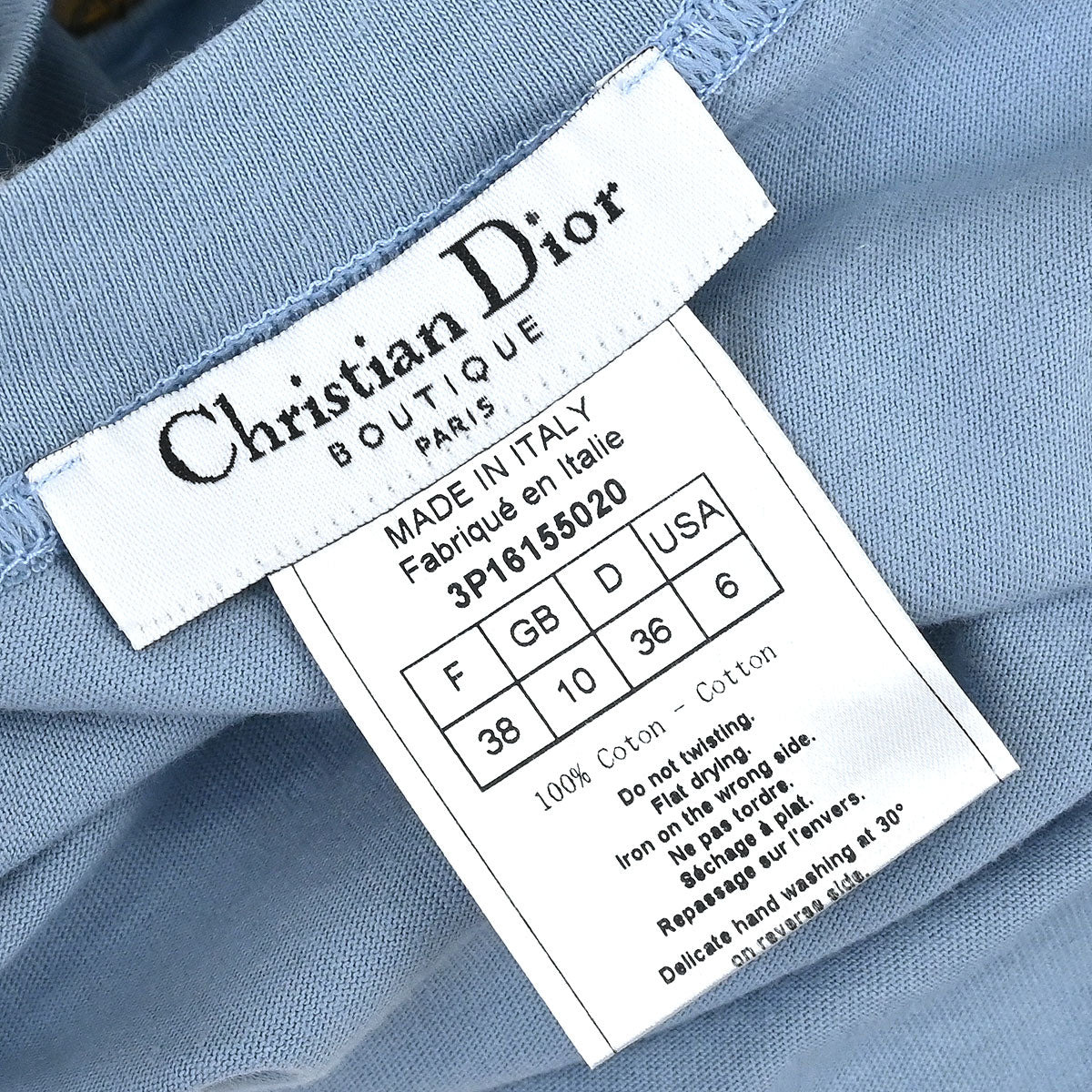 Christian Dior 2003 Short Sleeve T-shirt Top Blue #38