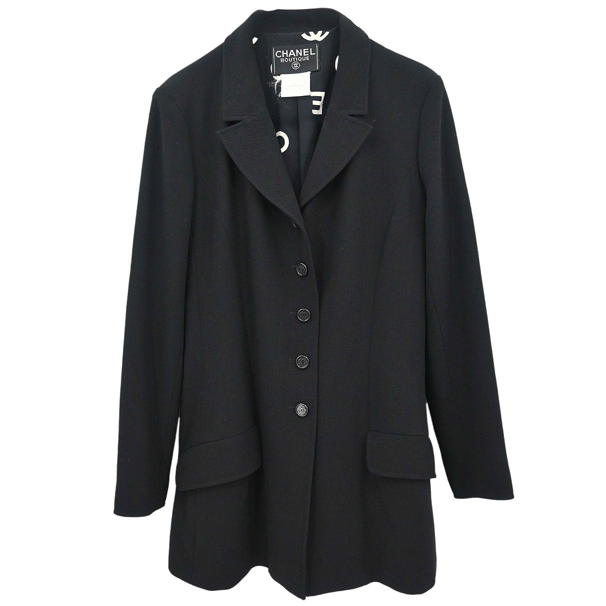 Chanel 1997 Single Breasted Jacket Black #44
