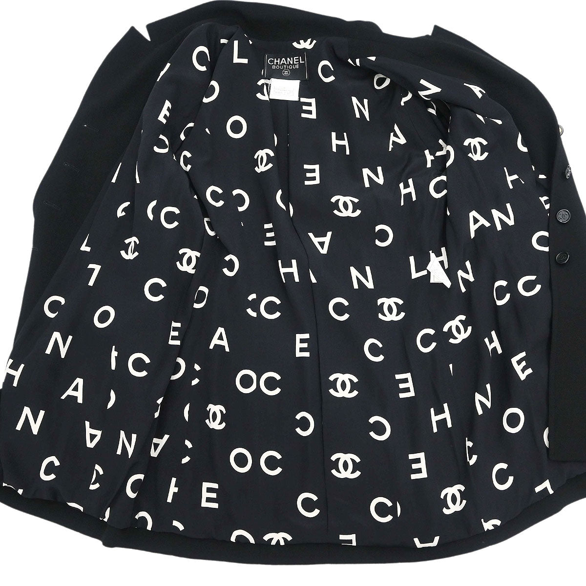 Chanel 1997 Single Breasted Jacket Black #44