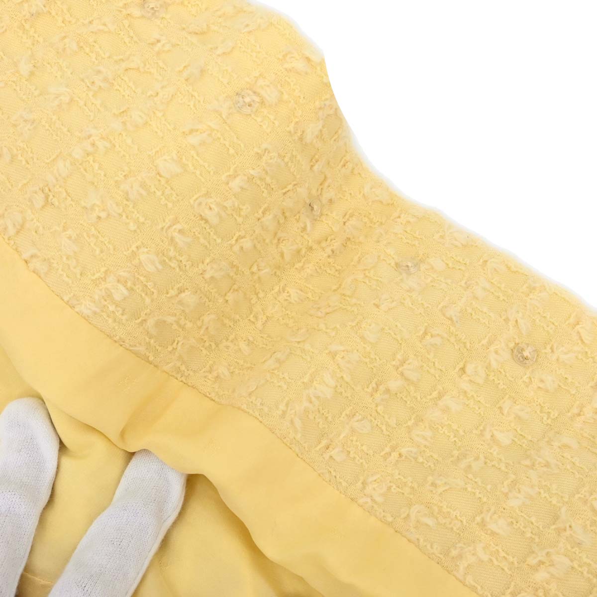 Chanel 1993 Setup Suit Jacket Skirt Tweed Yellow #38