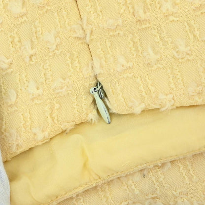 Chanel 1993 Setup Suit Jacket Skirt Tweed Yellow #38