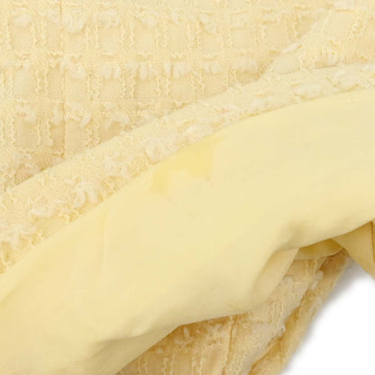 Chanel 1993 Setup Suit Jacket Skirt Tweed Yellow #38