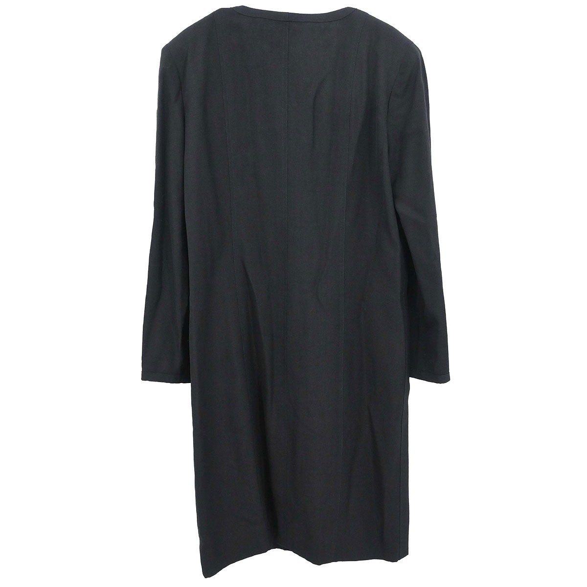Chanel Colorless Long Coat Black