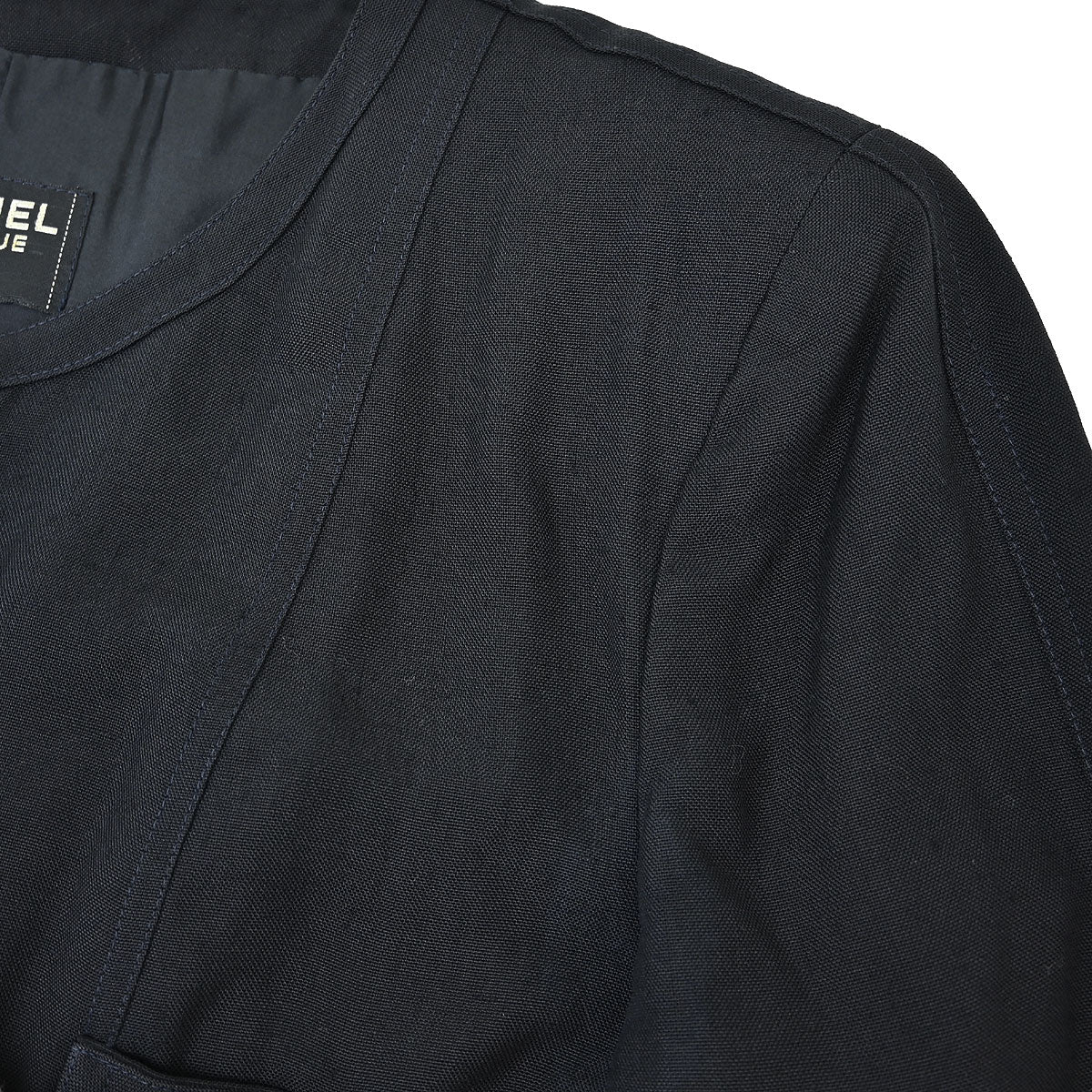 Chanel Colorless Long Coat Black