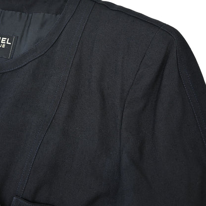 Chanel Colorless Long Coat Black