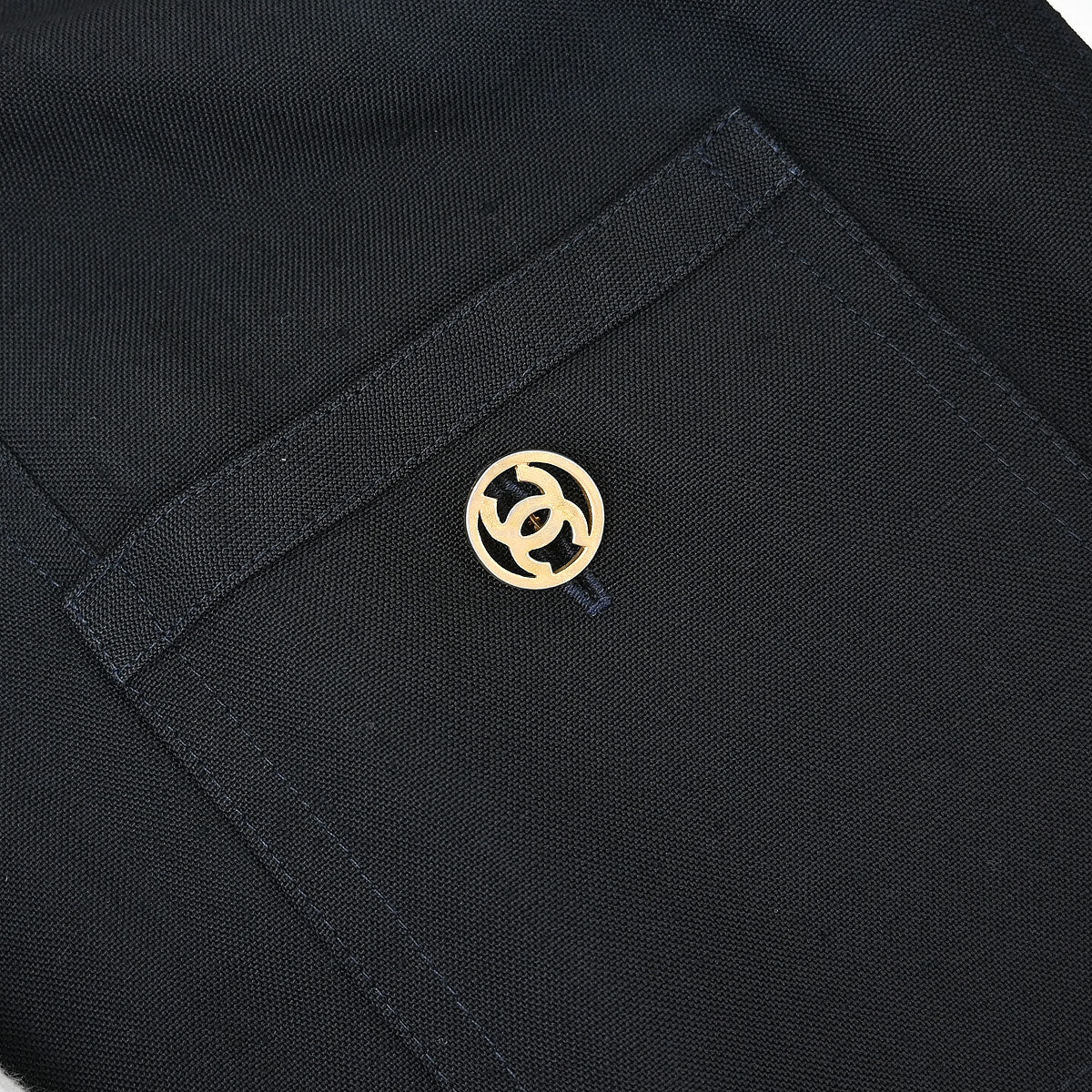 Chanel Colorless Long Coat Black