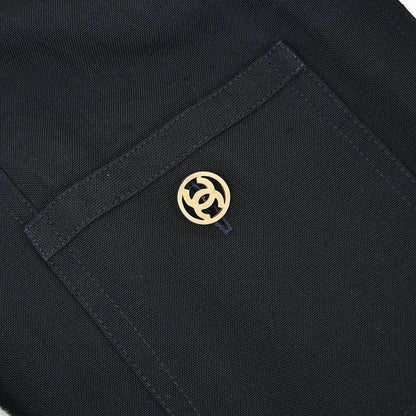 Chanel Colorless Long Coat Black