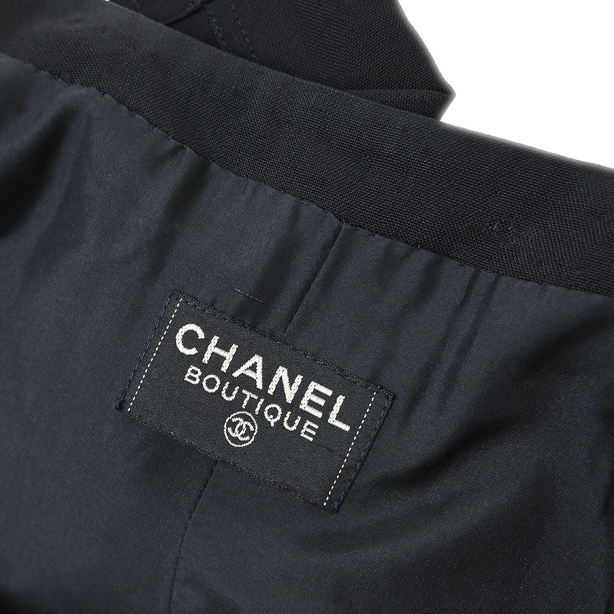 Chanel Colorless Long Coat Black