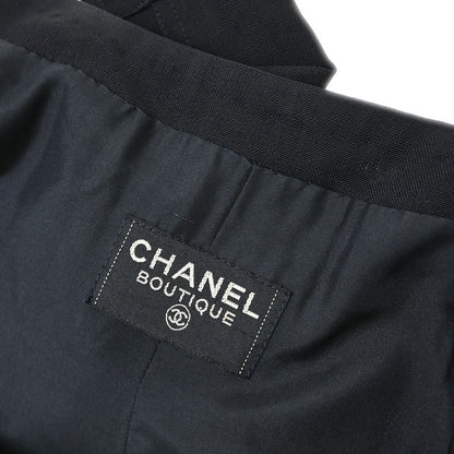 Chanel Colorless Long Coat Black