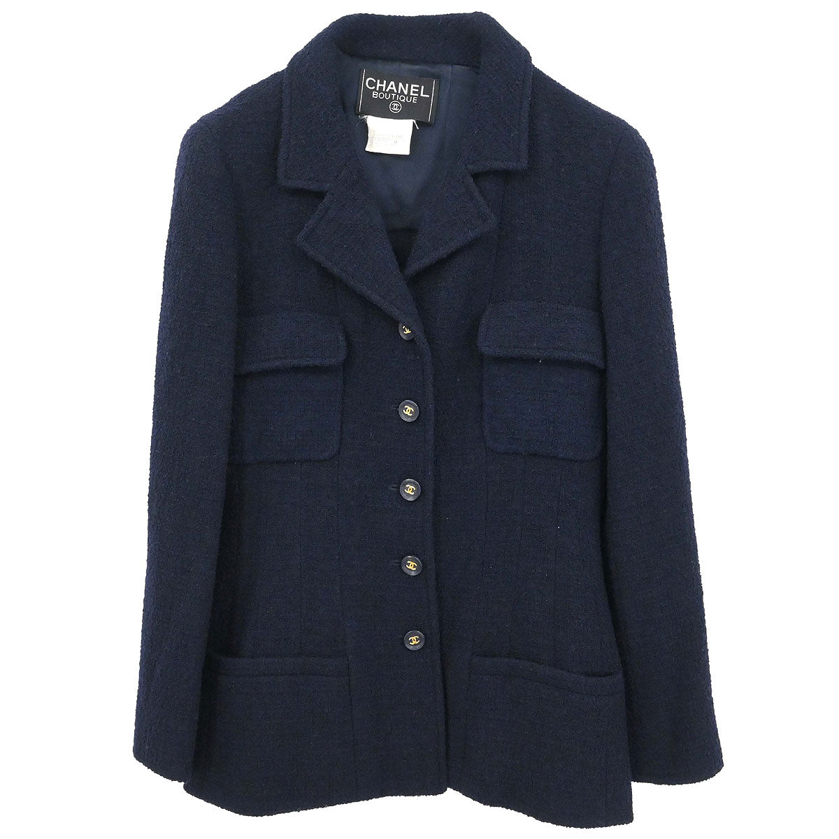 Chanel 1995 Single Breasted Jacket Navy #38
