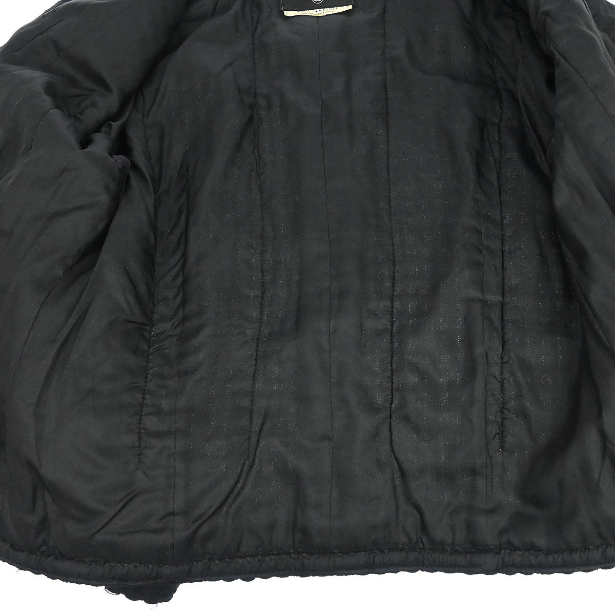 Chanel Single Breasted Collarless Jacket Black #40