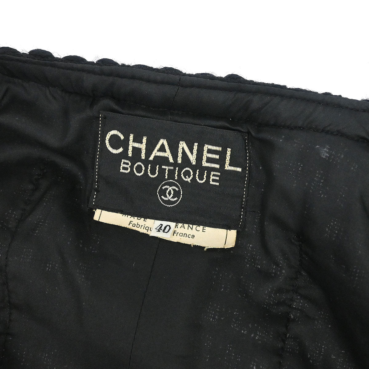 Chanel Single Breasted Collarless Jacket Black #40
