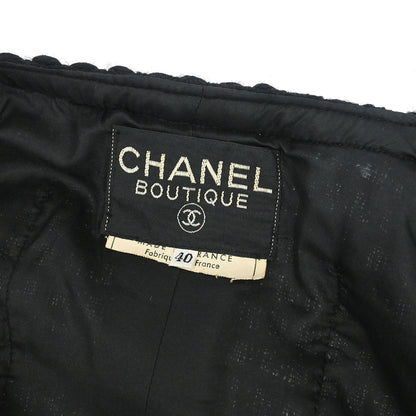Chanel Single Breasted Collarless Jacket Black #40