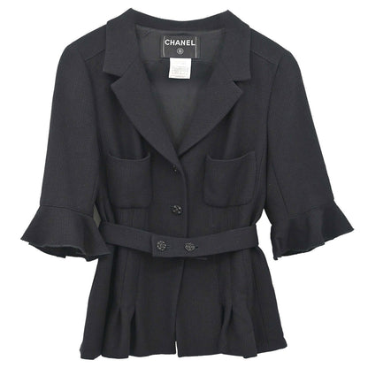 Chanel 2007 Single Breasted Jacket Black #38