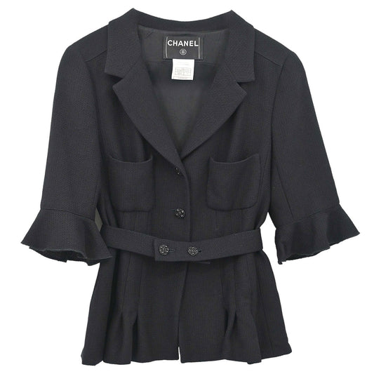 Chanel 2007 Single Breasted Jacket Black #38