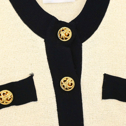 Yves Saint Laurent Setup Suit Knit Jacket Skirt Ivory #M #9