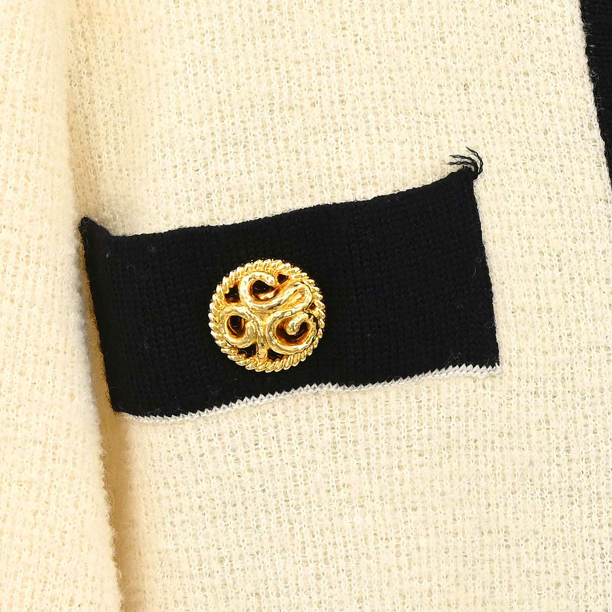 Yves Saint Laurent Setup Suit Knit Jacket Skirt Ivory #M #9