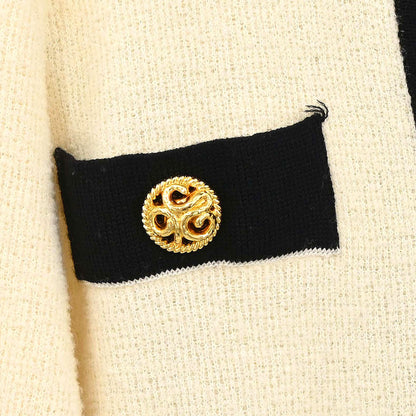 Yves Saint Laurent Setup Suit Knit Jacket Skirt Ivory #M #9