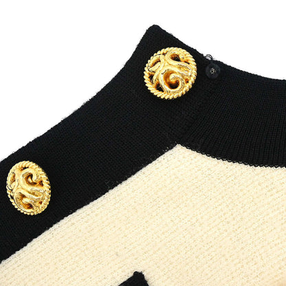 Yves Saint Laurent Setup Suit Knit Jacket Skirt Ivory #M #9