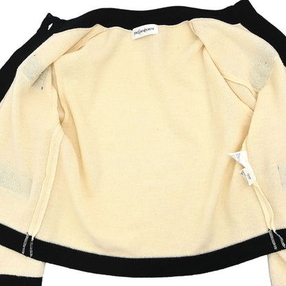 Yves Saint Laurent Setup Suit Knit Jacket Skirt Ivory #M #9