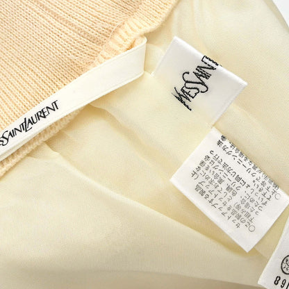 Yves Saint Laurent Setup Suit Knit Jacket Skirt Ivory #M #9