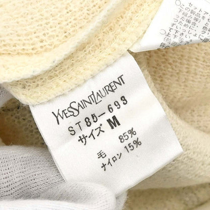 Yves Saint Laurent Setup Suit Knit Jacket Skirt Ivory #M #9